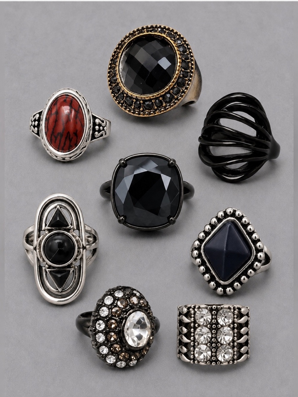 Reseller Bundle Premier Designs Rings Lot of 21 Rings, 8 Designs, Sizes 5-11 NEW